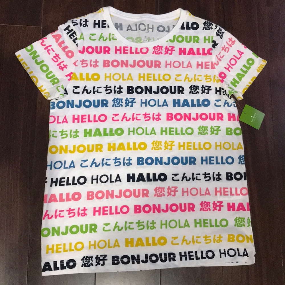NWT Kate Spade Hello Tee - Picture 2 of 4